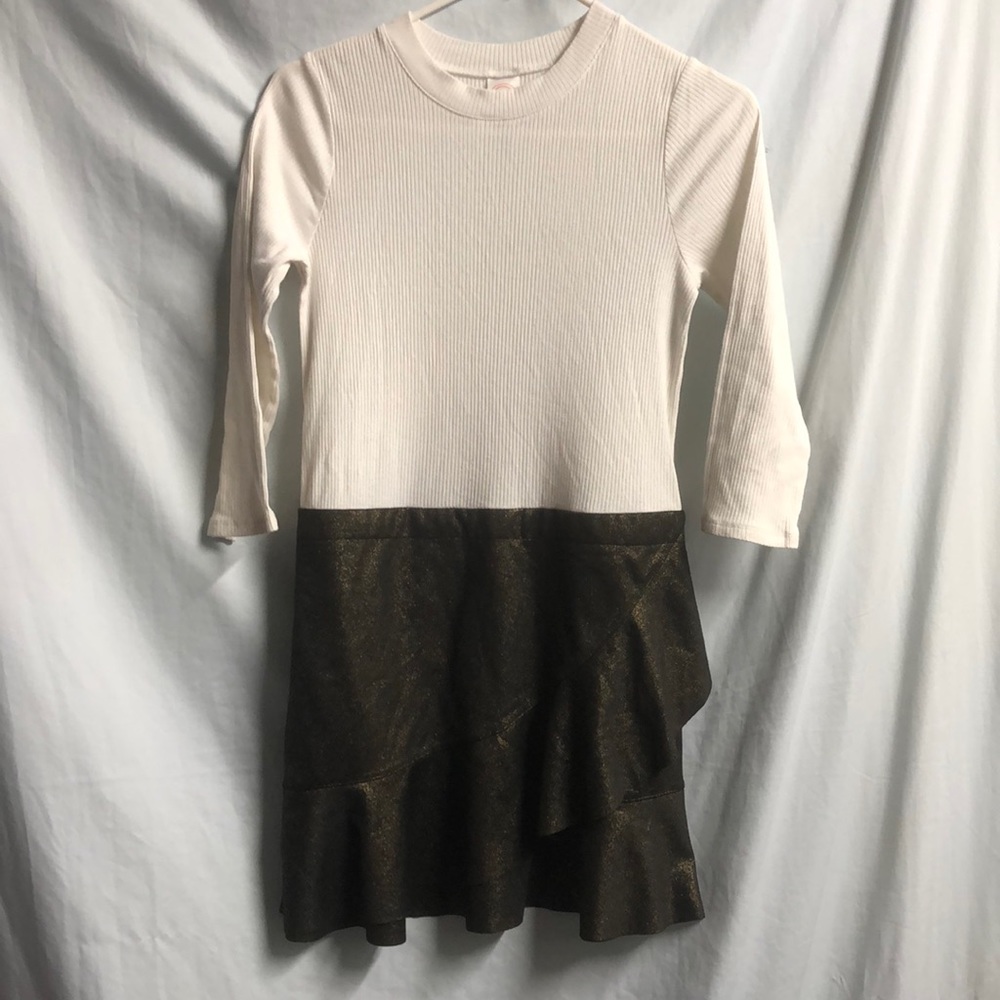 Wonder nation girls xl 14 dress white gold guc